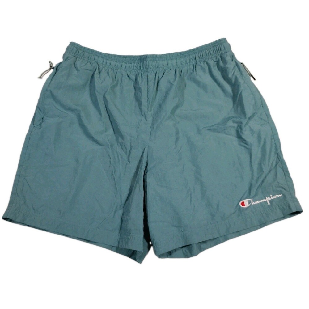 Champion Men's Nylon Athletic Shorts XL Teal Zip Pockets Gorpcore Volleyball